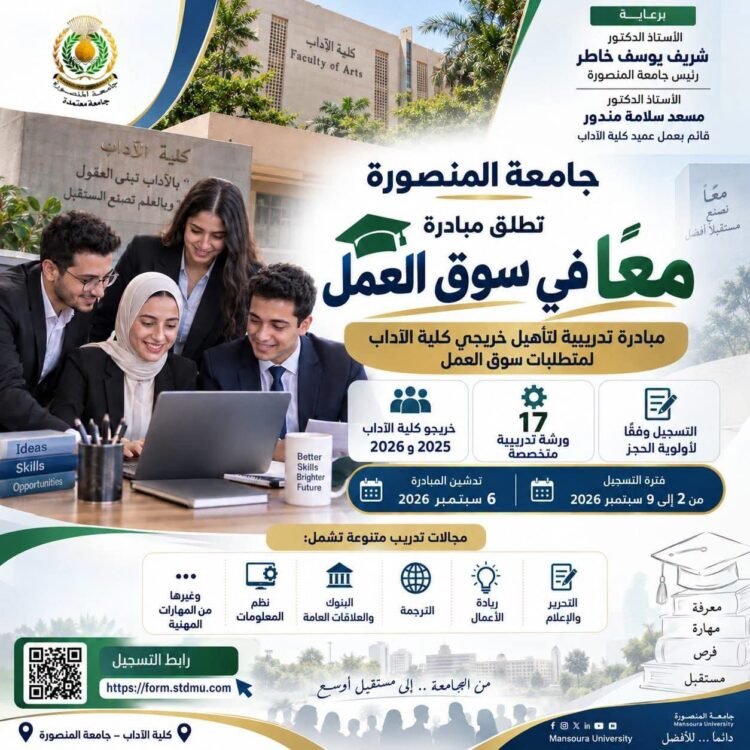 جامعة المنصورة تطلق مبادرة «معًا في سوق العمل» لتعزيز جاهزية الخريجين لمتطلبات سوق العمل